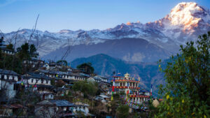 Trekking to Annapurna Base Camp trail scenery